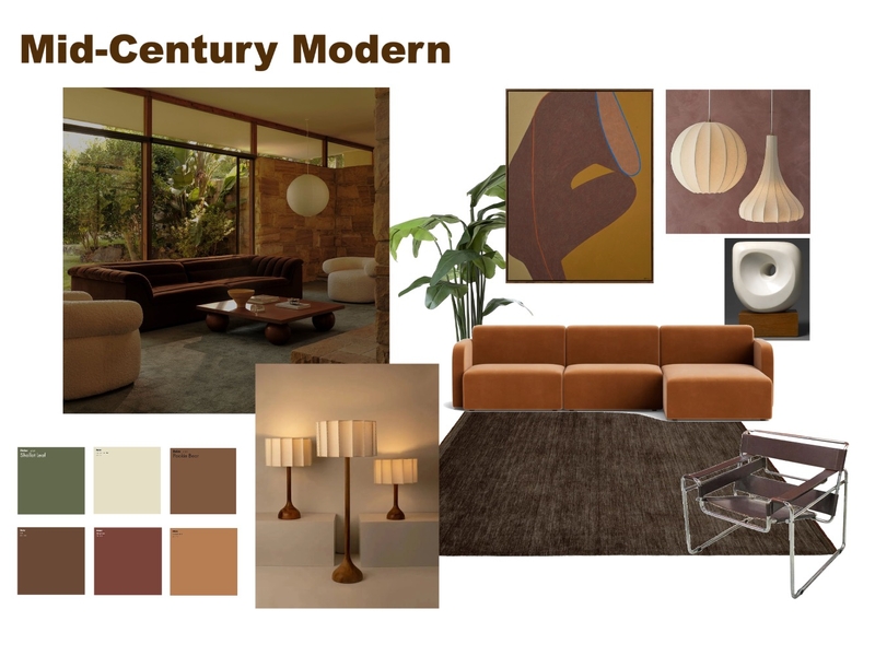 Mid-Century Modern Design Style Moodboard Mood Board by FIN Designs on Style Sourcebook