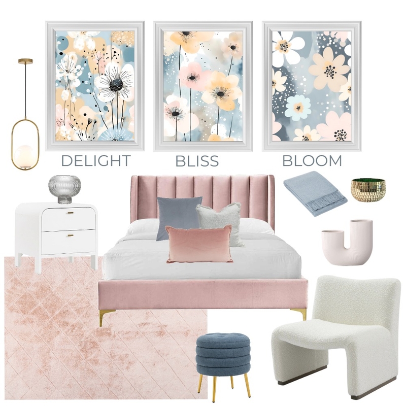 Bubblegum Bliss, Bloom, Delight Mood Board by DKD on Style Sourcebook