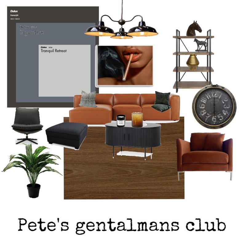 Pete's gentalmans club Mood Board by Harford Jo Interiors on Style Sourcebook