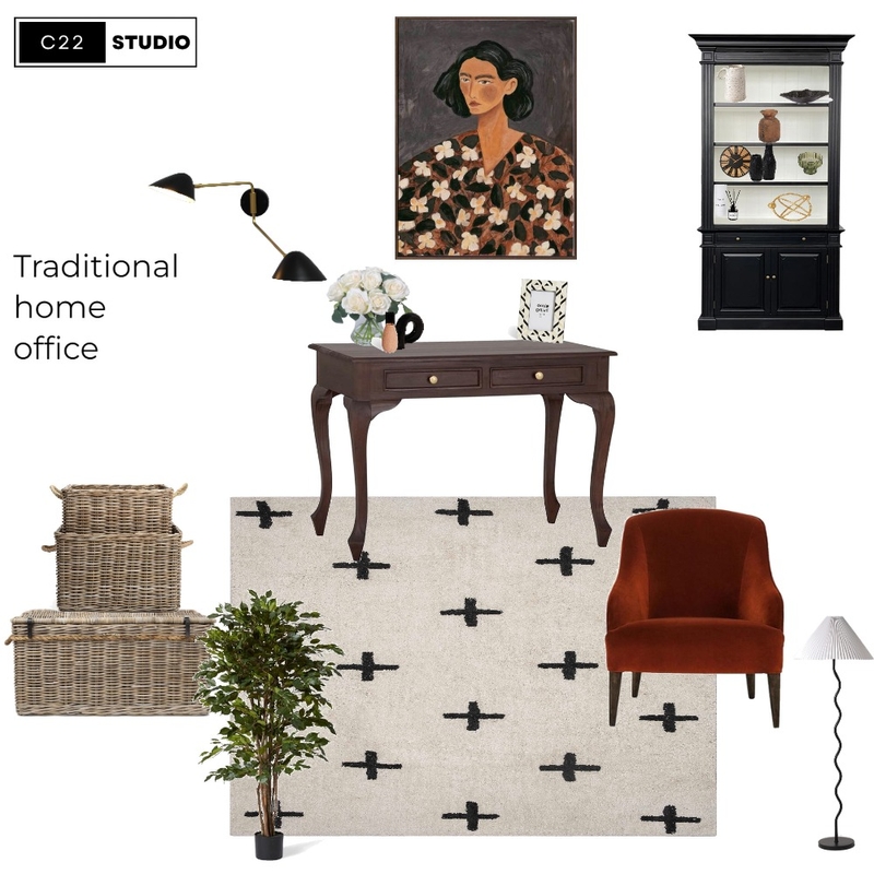 Traditional home office Mood Board by C22 Studio on Style Sourcebook