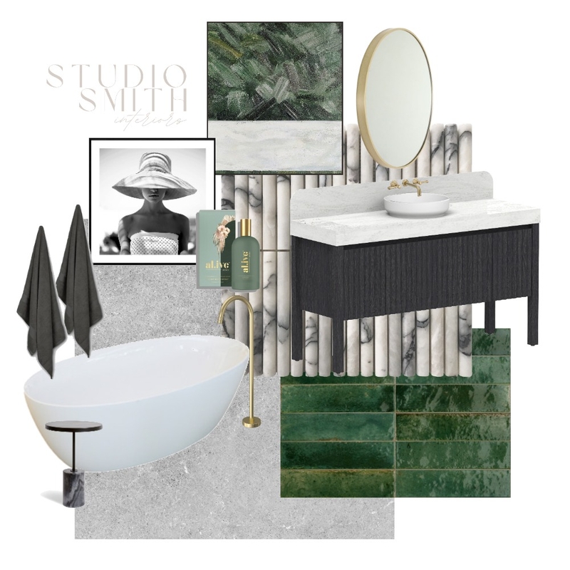 Green with envy ensuite Mood Board by Studio Smith Interiors on Style Sourcebook