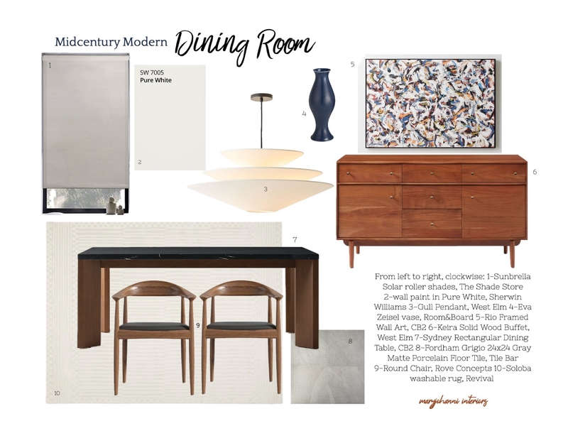 MCM Dining Mood Board by Mary Johanni on Style Sourcebook