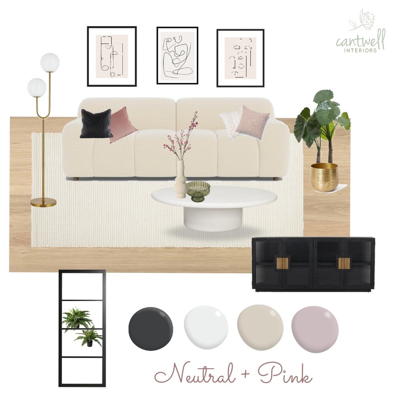 Neutral & Pink Mood Board by Cantwell Interiors on Style Sourcebook