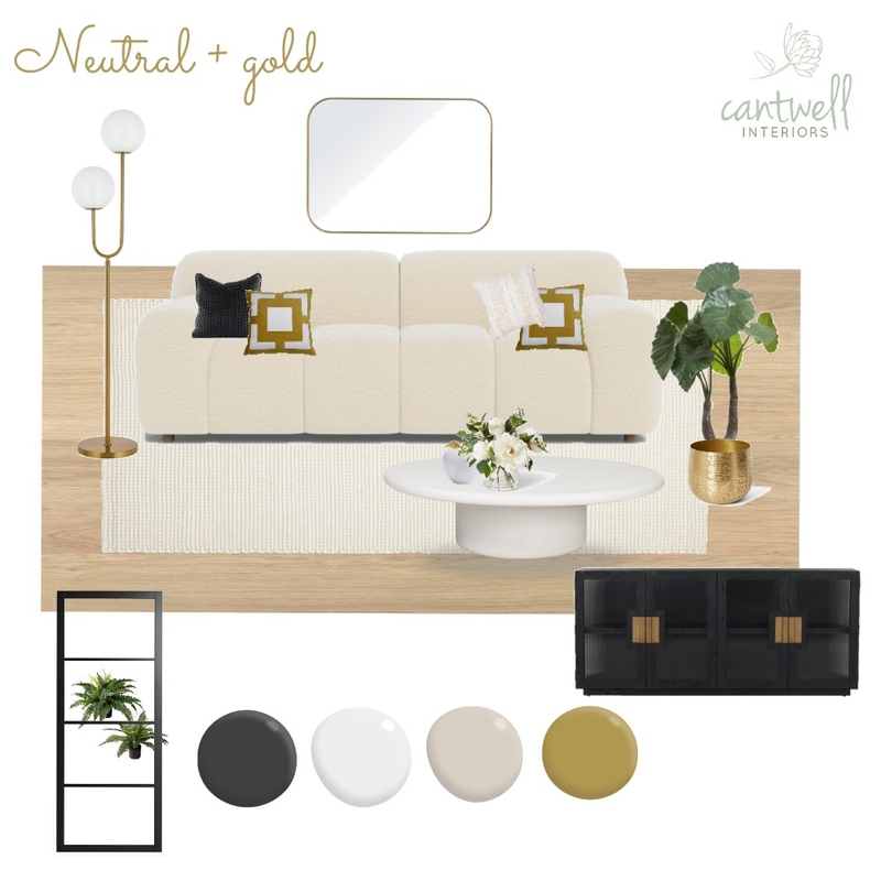 Neutral + Gold Mood Board by Cantwell Interiors on Style Sourcebook