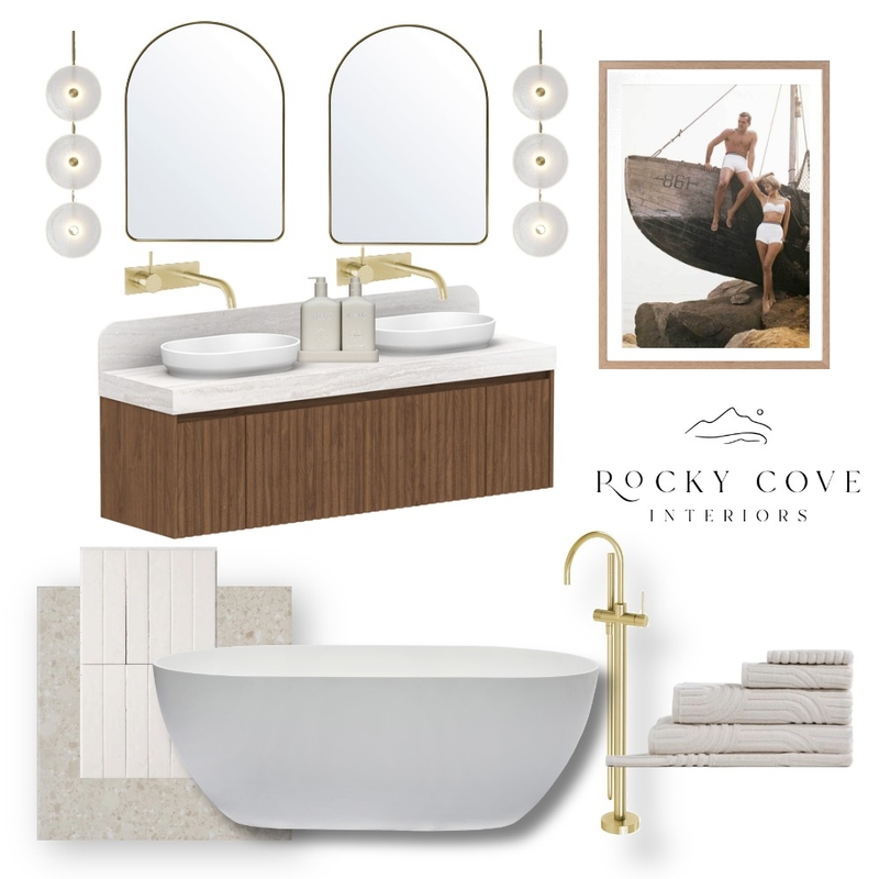 Neutral modern Australian Bathroom Mood Board by Rockycove Interiors on Style Sourcebook