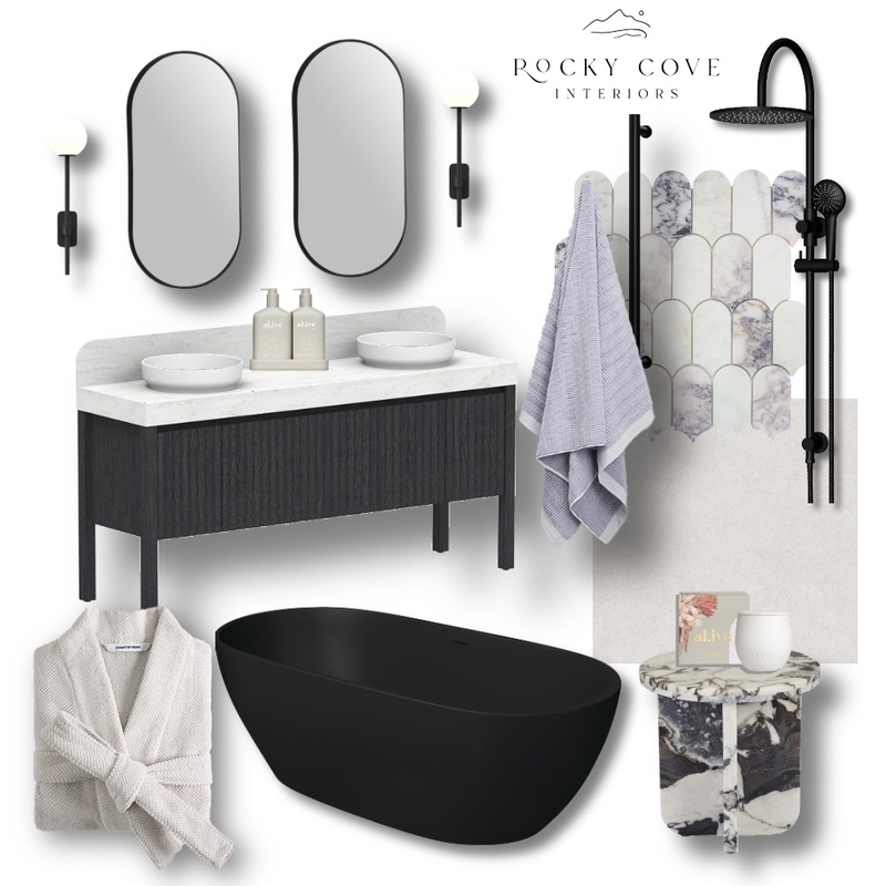 Marble spa bathroom Mood Board by Rockycove Interiors on Style Sourcebook