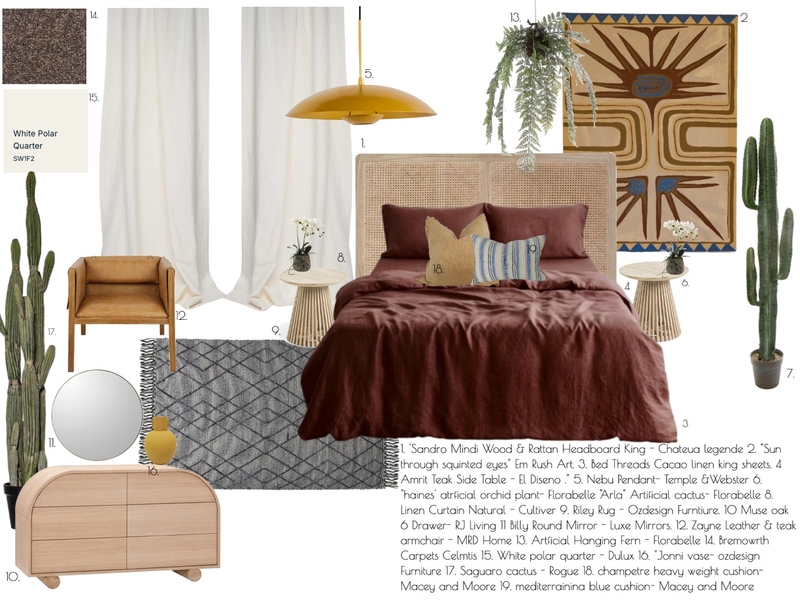 Module 11 Client Master Bedroom Mood Board by FORD INTERIORS on Style Sourcebook