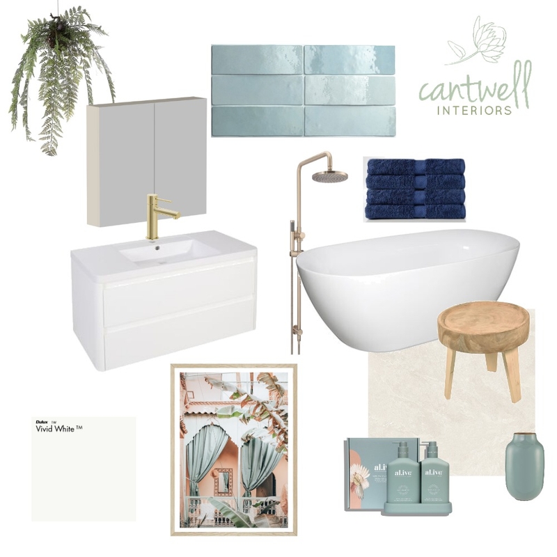 Restful resort vibe bathroom Mood Board by Cantwell Interiors on Style Sourcebook