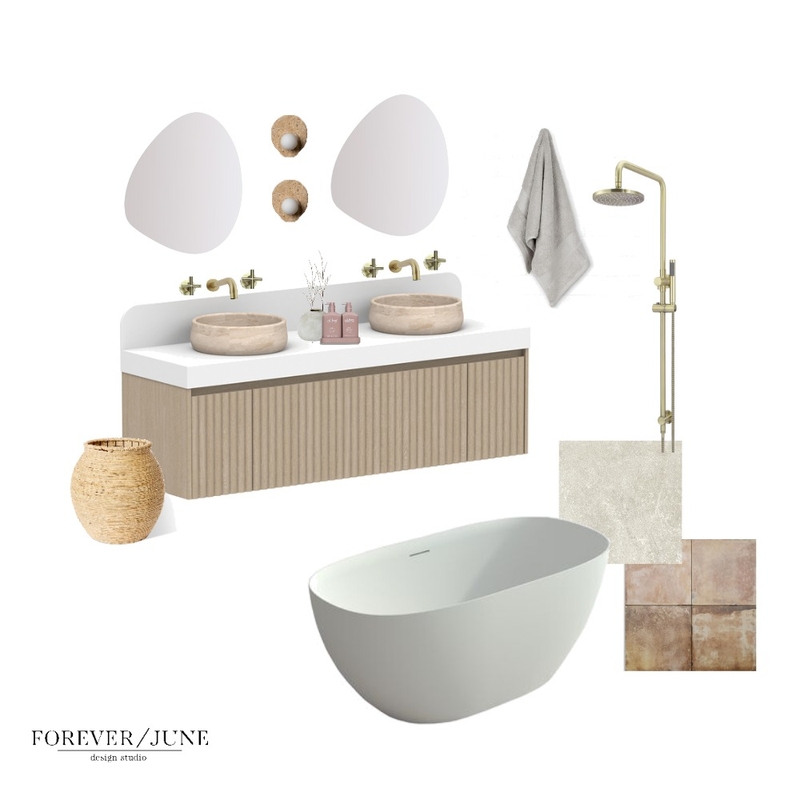 modern mediterranean bathroom Mood Board by Forever June Design Studio on Style Sourcebook