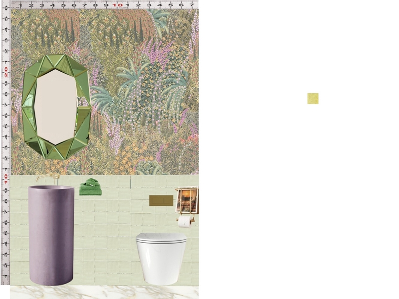 Powder Room Scale Design Green Mood Board by dl2407 on Style Sourcebook