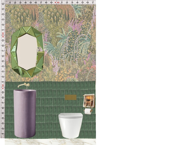 Powder Room Scale Design Green Mood Board by dl2407 on Style Sourcebook