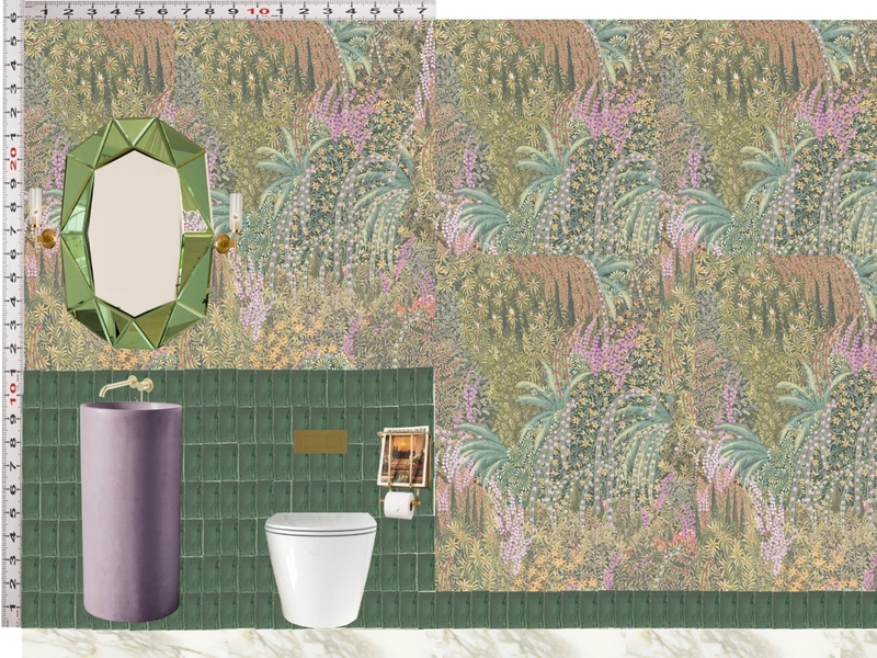 Powder Room Scale Design Green Mood Board by dl2407 on Style Sourcebook