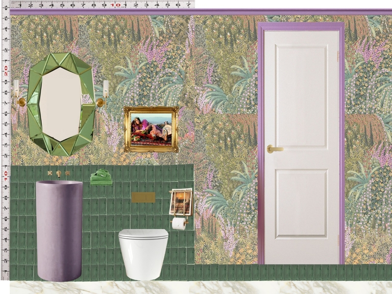 Powder Room Scale Design Green Cross Taps Mood Board by dl2407 on Style Sourcebook