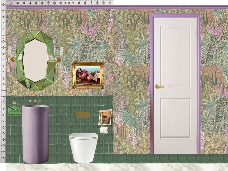 Powder Room Scale Design Green Mixer Taps Mood Board by dl2407 on Style Sourcebook