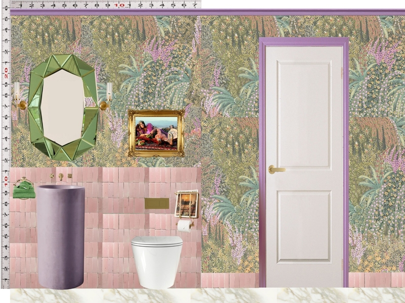 Powder Room Scale Design Green Mixer Taps Mood Board by dl2407 on Style Sourcebook