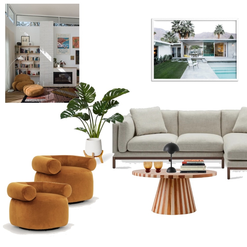 Mid Century Modern Living Room Mood Board by Nicole Frelingos on Style Sourcebook