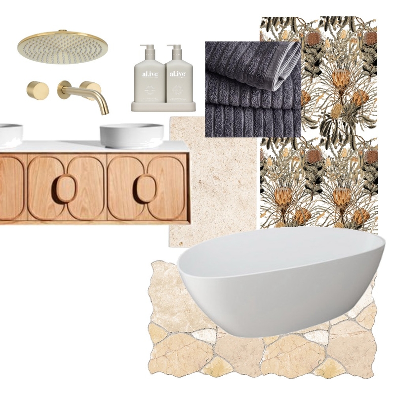 Coastal Bathroom Design Mood Board by Ashlee Megan Design on Style Sourcebook