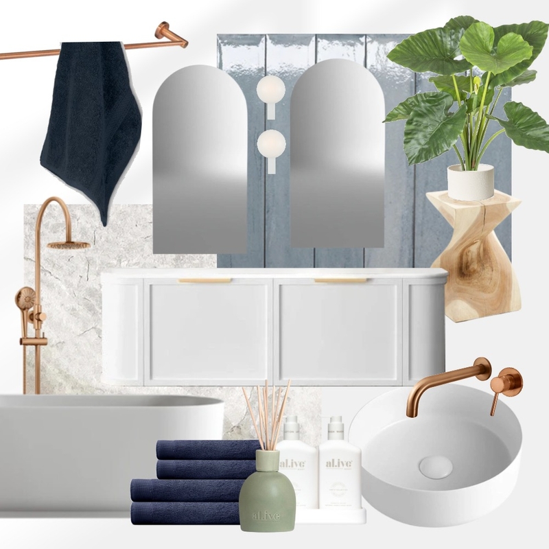 The Block 2024 - Kristian and Mimi's Guest Bathroom Mood Board by The Blue Space on Style Sourcebook