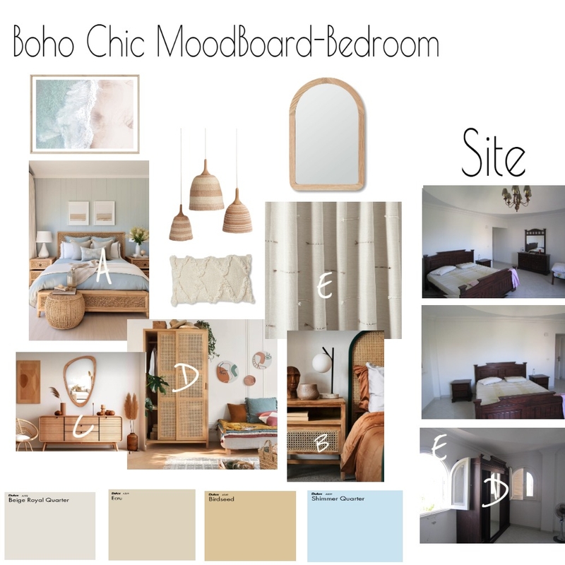 boho chic bedroom Mood Board by habibaelwan on Style Sourcebook