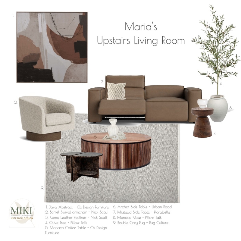 Maria's Upstairs Living Room Mood Board by MIKI INTERIOR DESIGN on Style Sourcebook