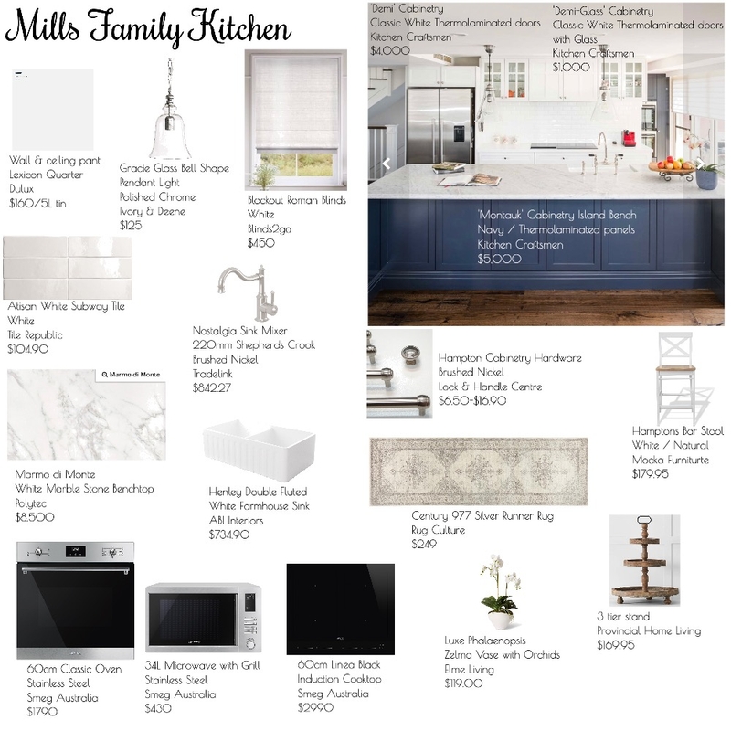 Mills Family Kitchen Mood Board by RMH on Style Sourcebook