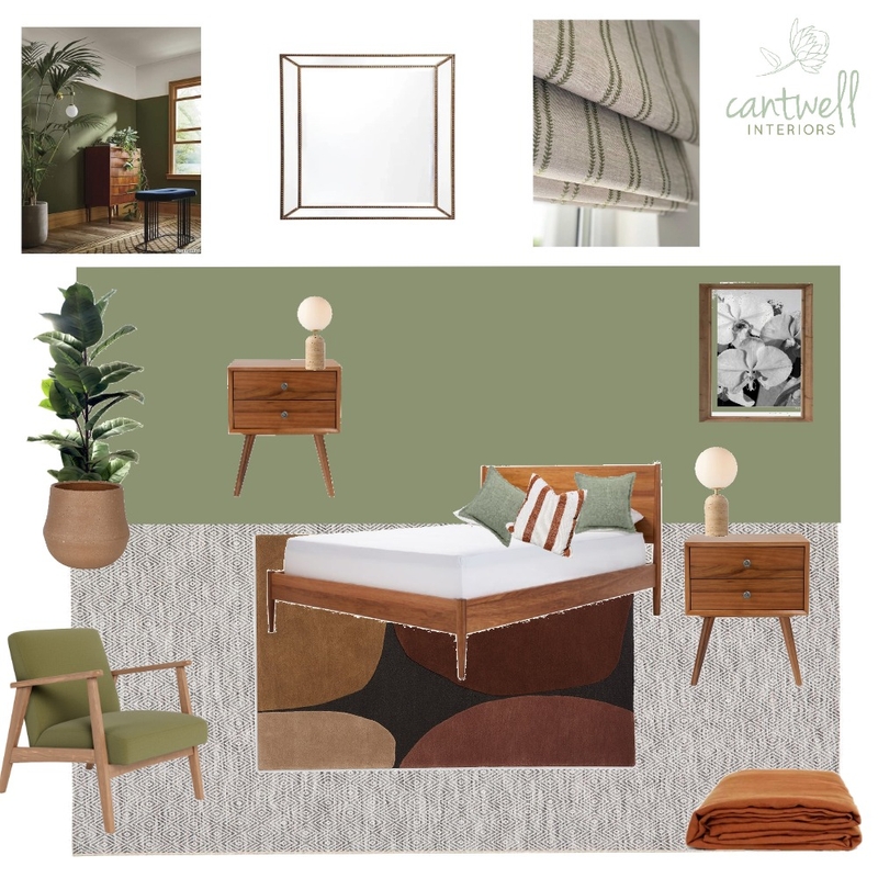 Mid century Modern bedroom Mood Board by Cantwell Interiors on Style Sourcebook