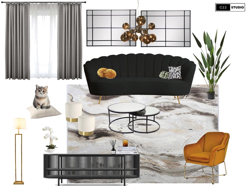 Glam Living room Mood Board by C22 Studio on Style Sourcebook