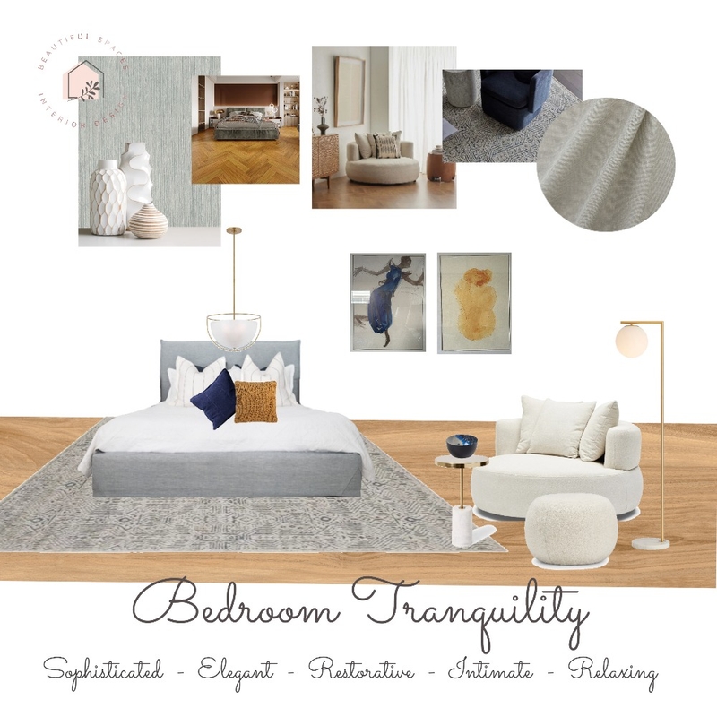 Contemporary Bedroom - muted blues & neutral tones Mood Board by Beautiful Spaces Interior Design on Style Sourcebook