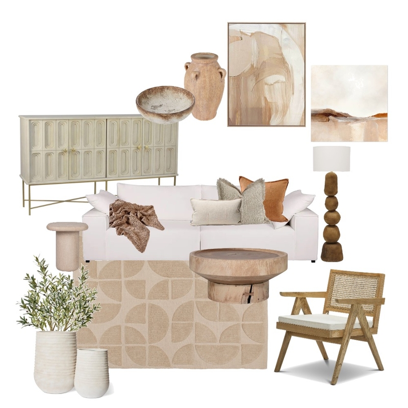 Mediterranean Neutral Living Room Mood Board by Her Decorating Business on Style Sourcebook