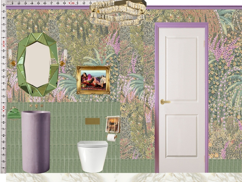 Powder Room Scale Design Green Mixer Taps Mood Board by dl2407 on Style Sourcebook