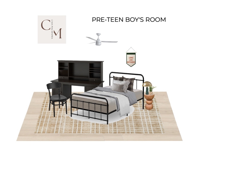 Pre-Teen Boy's Room - Tan Cheked Rug Mood Board by Casa Macadamia on Style Sourcebook