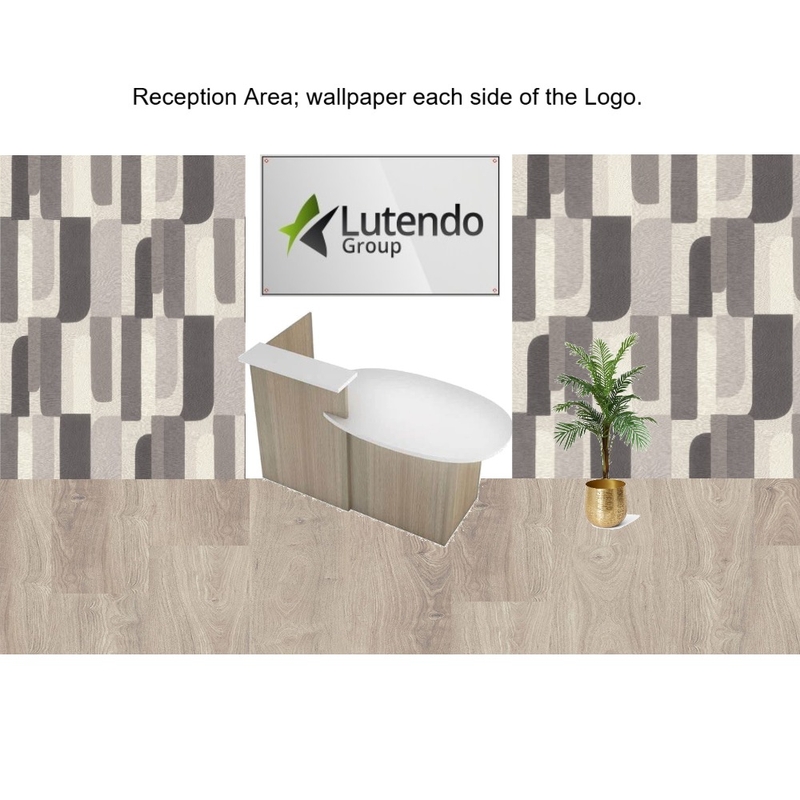 Lutendo Group - Reception Area. Wallpaper each side of the logo Mood Board by Asma Murekatete on Style Sourcebook