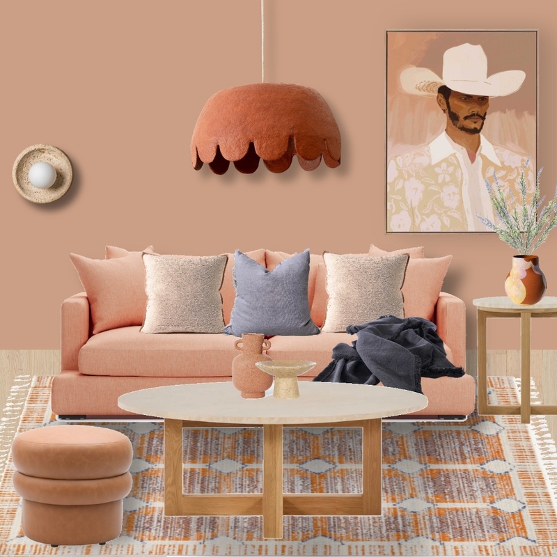 Clay & Pink Sitting Room Mood Board by Mood Indigo Styling on Style Sourcebook