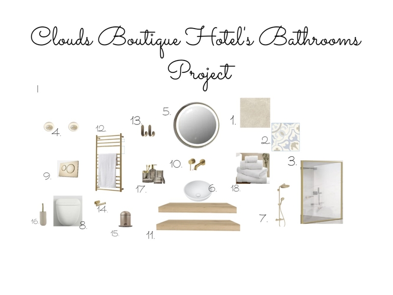 Clouds Boutique Hotel's bathrooms Mood Board by lisabet on Style Sourcebook