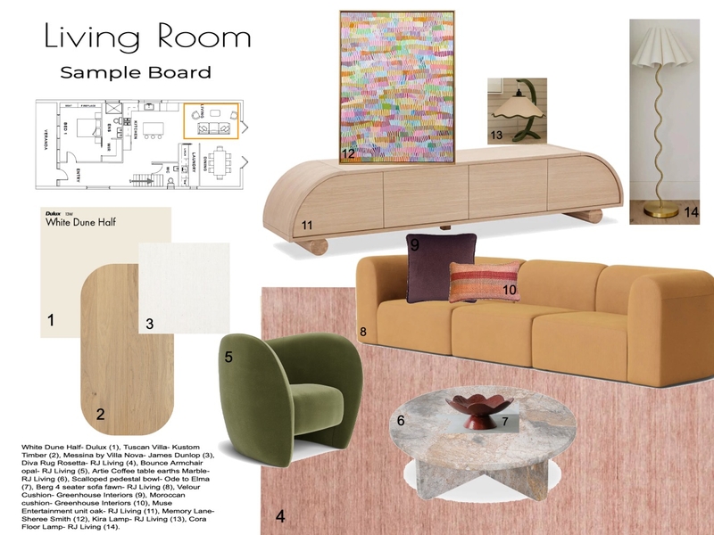 Living Room Mood Board by Studio Hue on Style Sourcebook