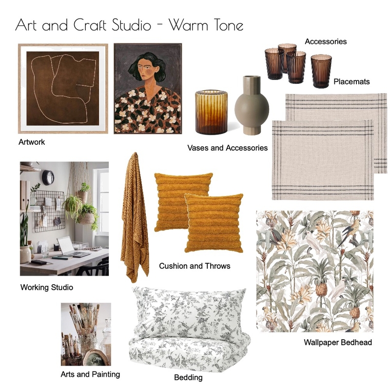 Mood Board No.5: Art and Craft - Earthy Tone Mood Board by chan Venly on Style Sourcebook