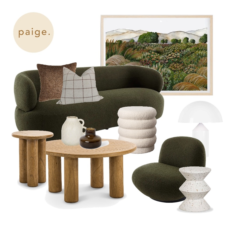 Khaki & Neutral Lounge Living 〰️ Mood Board by paige. | style + design on Style Sourcebook