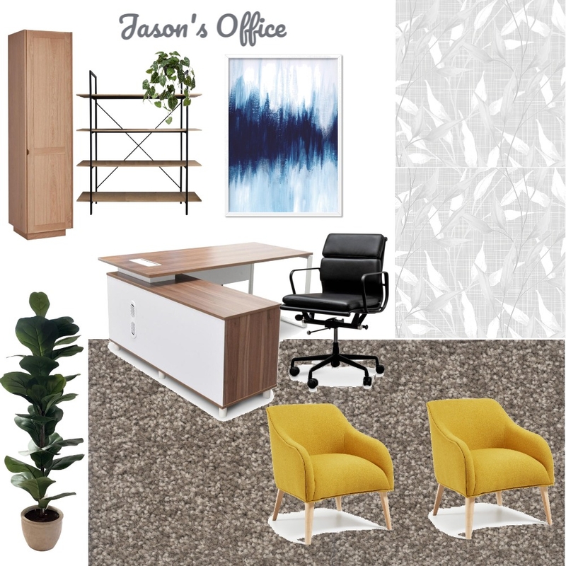 Jason's Office Mood Board by Rebecca White Style on Style Sourcebook