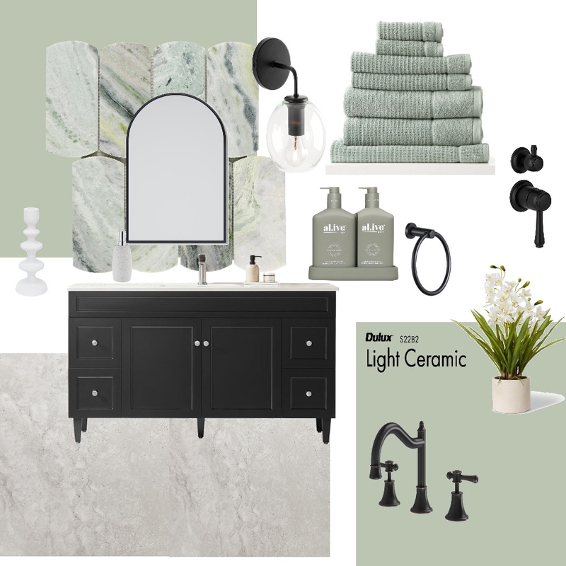 Green Spa Themed Bathroom Mood Board by Designed_by_Jasper on Style Sourcebook