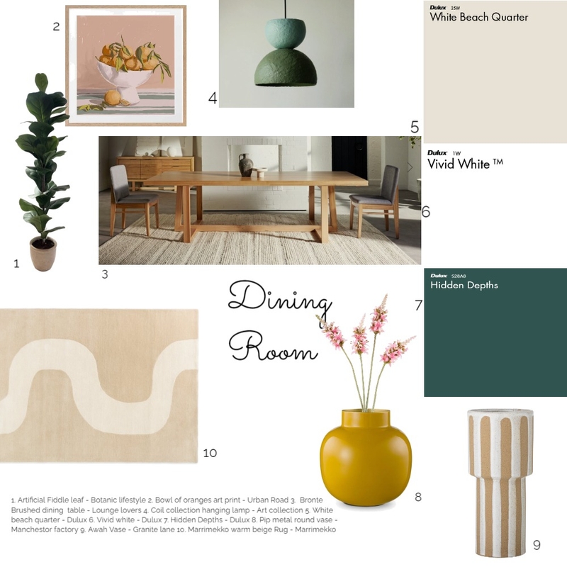 Dining Room Mood Board by laradehaan on Style Sourcebook