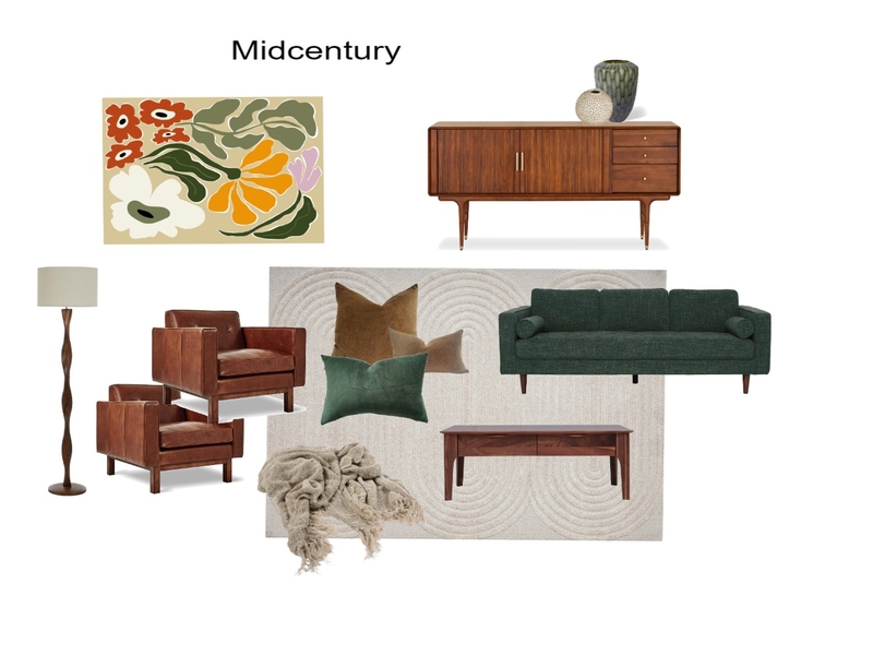 Midcentury ~ Rose Mood Board by Simplestyling on Style Sourcebook