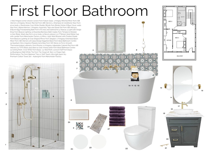 Sample Board Bathroom Mood Board by nerolie_10@hotmail.com on Style Sourcebook