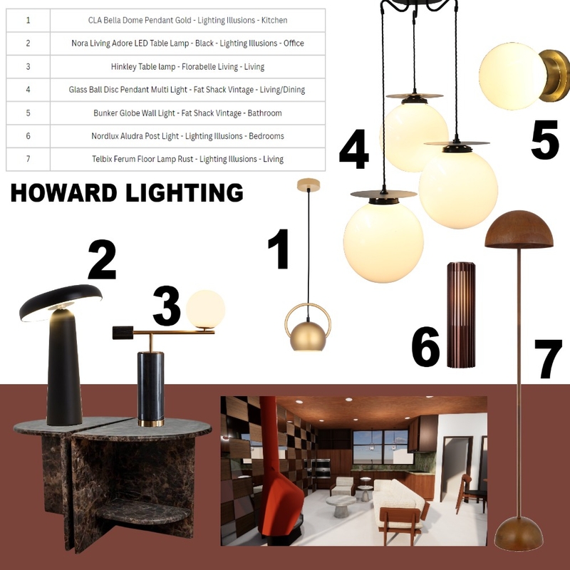 HOWARD LIGHTING DESIGN BOARD Mood Board by Oli's Aura on Style Sourcebook