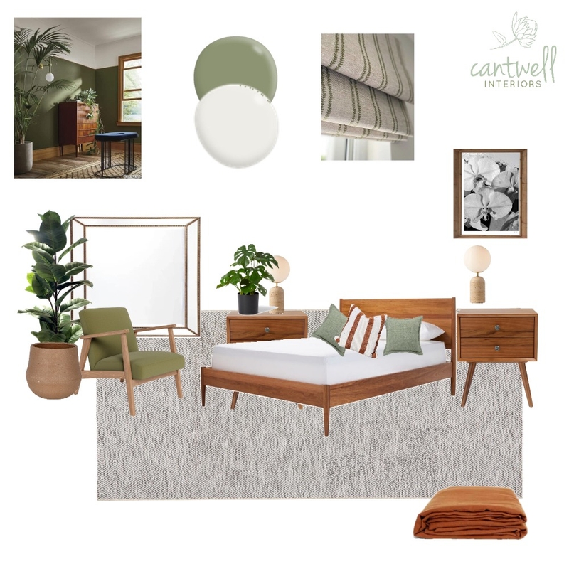 Mid century Modern bedroom (no paint) Mood Board by Cantwell Interiors on Style Sourcebook