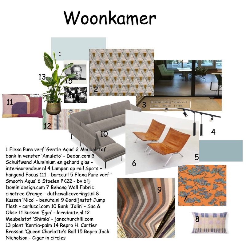 sampleboard woonkamer bij les 9 Mood Board by Anneke Steffens on Style Sourcebook