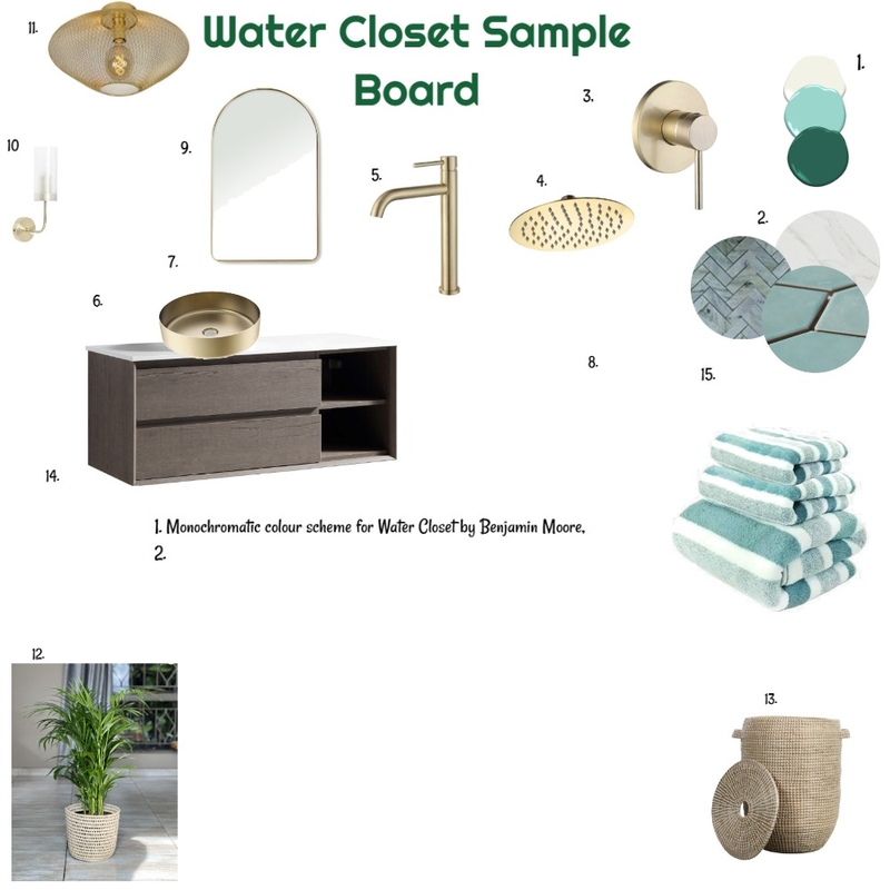 Green Monochromatic Sample Board for WC 12-12-24 Mood Board by JudyK on Style Sourcebook