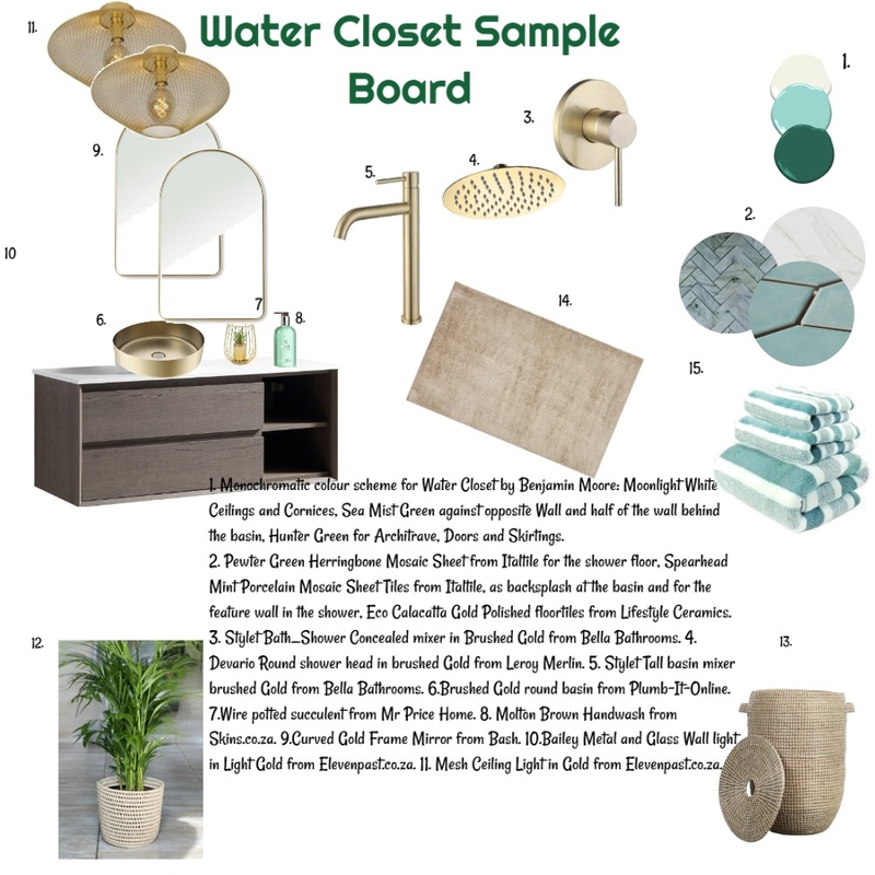 Green Monochromatic Sample Board for WC 12-12-24.5 Mood Board by JudyK on Style Sourcebook