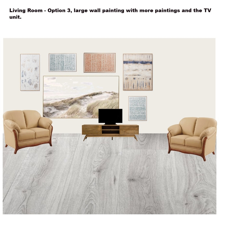 Large Wall Painting & TV. Option 3 Mood Board by Asma Murekatete on Style Sourcebook