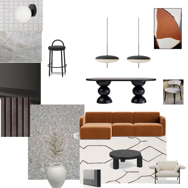 Lounge orange sofa - dark Mood Board by JessSib on Style Sourcebook