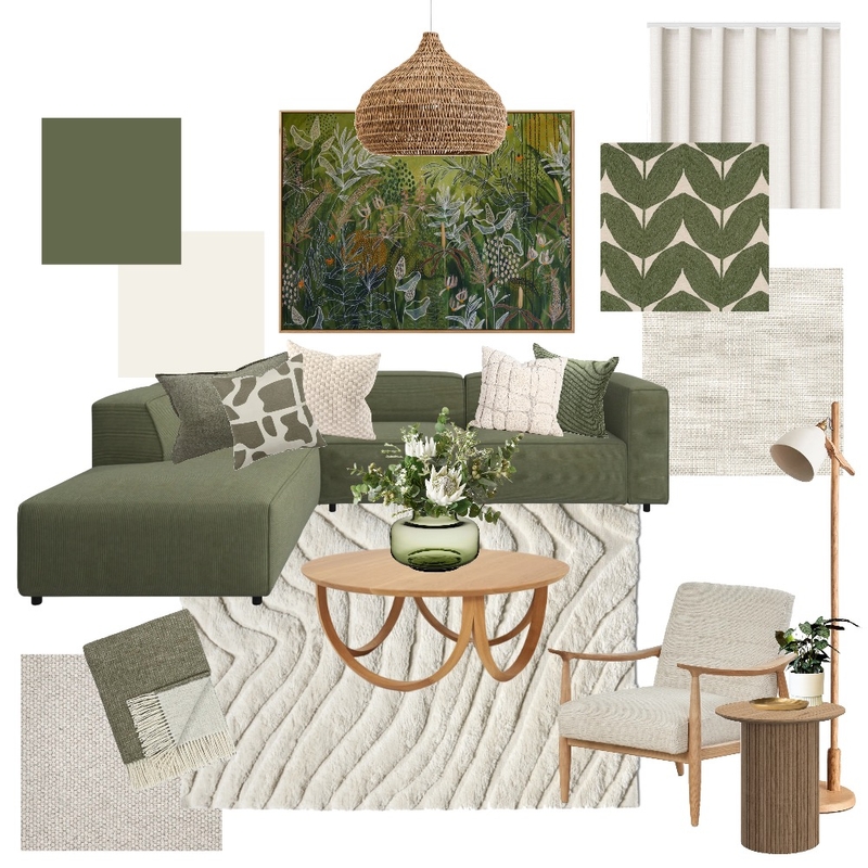Green Lounge Room Mood Board by Room with a View on Style Sourcebook